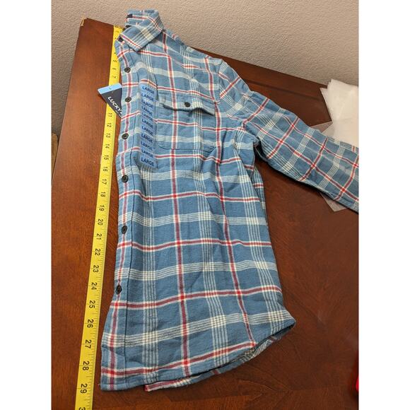 Lucky Brand Flannel Shirt L Blue Plaid 7MS4002 Humboldt Woven‎ Western Classic - Picture 9 of 10